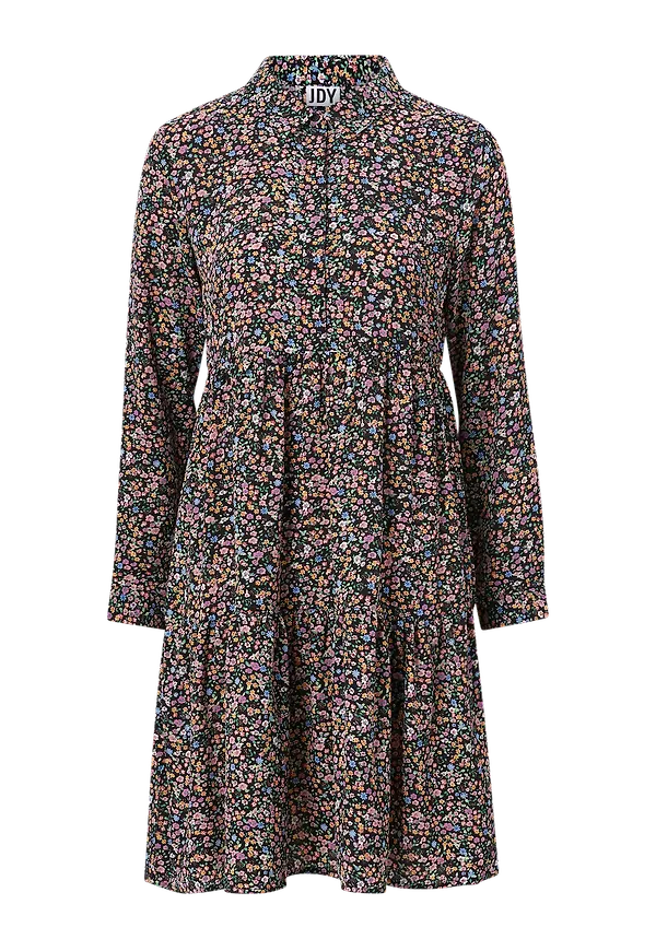 JDY - Skjortklänning jdyPiper L/S Aop Shirt Dress Wvn - Svart