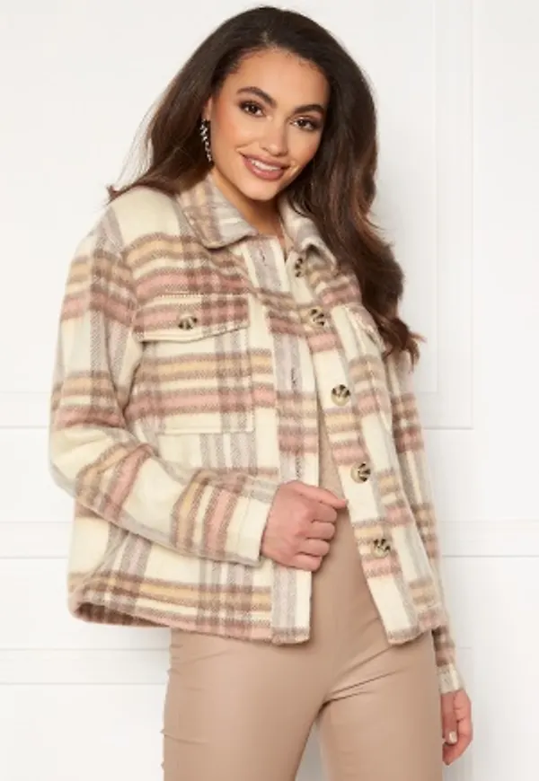 JDY Loles Check Shirt Jacket Woodrose XL