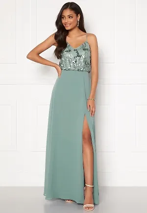 Moments New York Elouise Sequin gown Dusty green 36