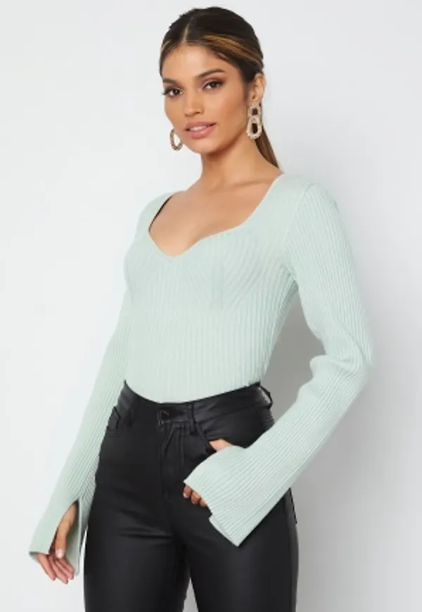 BUBBLEROOM Nadine knitted top Mint green M