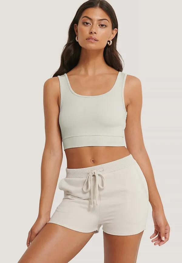 NA-KD Basic Ekologiska Jerseyshorts - Beige