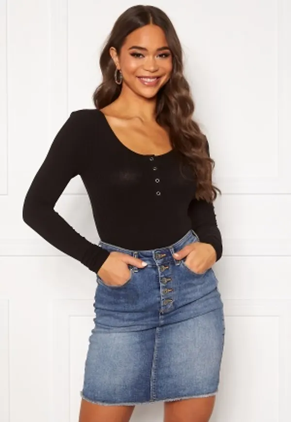 Pieces Kitte LS Top Black XS