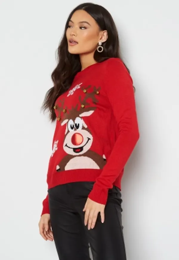 ONLY Xmas Bell L/S Pullover High Risk Red XL