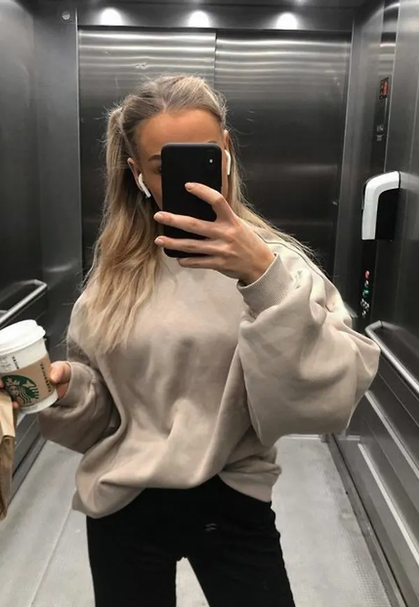 NLY Trend Perfect Oversize Sweat Sweatshirts Beige