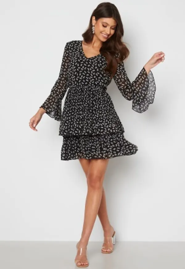 Chiara Forthi Carlotta flounce dress Black / Patterned 42