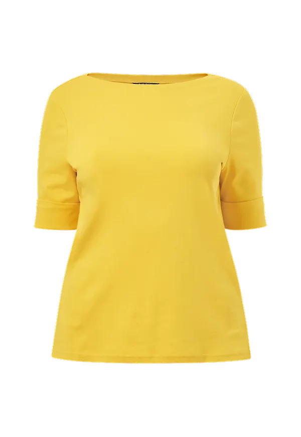 Lauren Ralph Lauren Curve - Topp Elb Slv Bt Nk Top - Guld