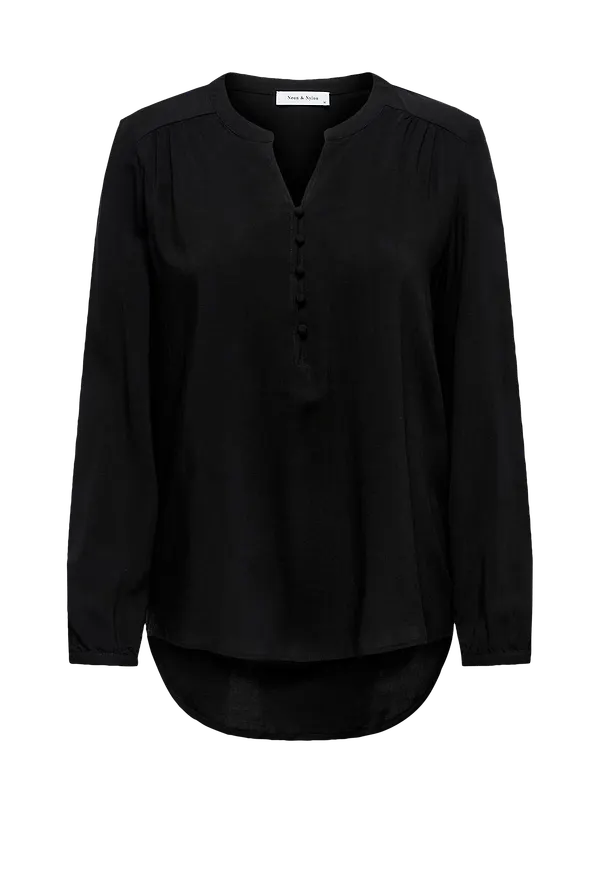 Only - Blus onlNew Eddie L/S Top Wvn - Svart