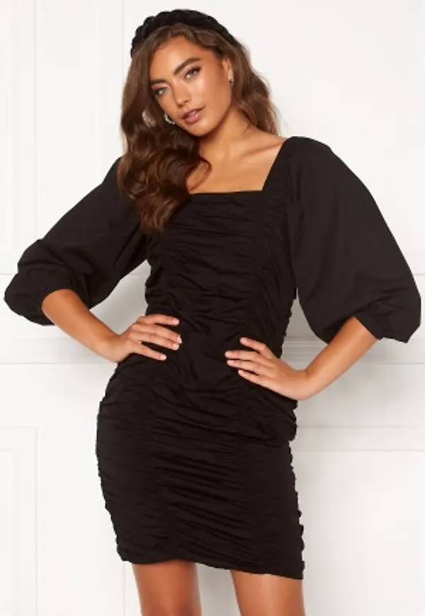 VERO MODA Henny 3/4 Rouching Dress Black S