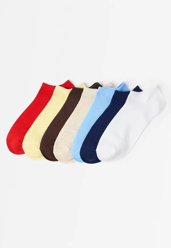 7-pack ribbade ankelstrumpor