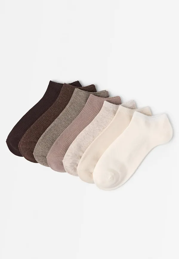 7-pack ribbade ankelstrumpor