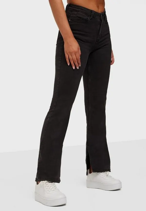 Jacqueline de Yong Jdynewflora Life Hw Flare Slit DG30 High waisted jeans