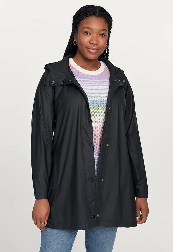 Zizzi - Regnkappa caRainy L/S Coat - Svart