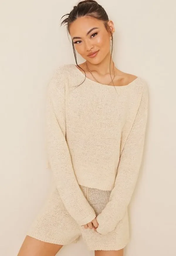 NLY Trend Comfy Knit Sweater Stickade tröjor Beige