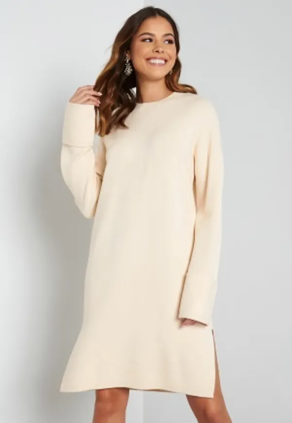 VERO MODA Gold Needle LS Short O-Neck Dress Birch L