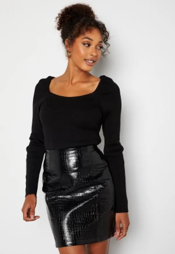 BUBBLEROOM Marielle knitted tie back sweater Black XL