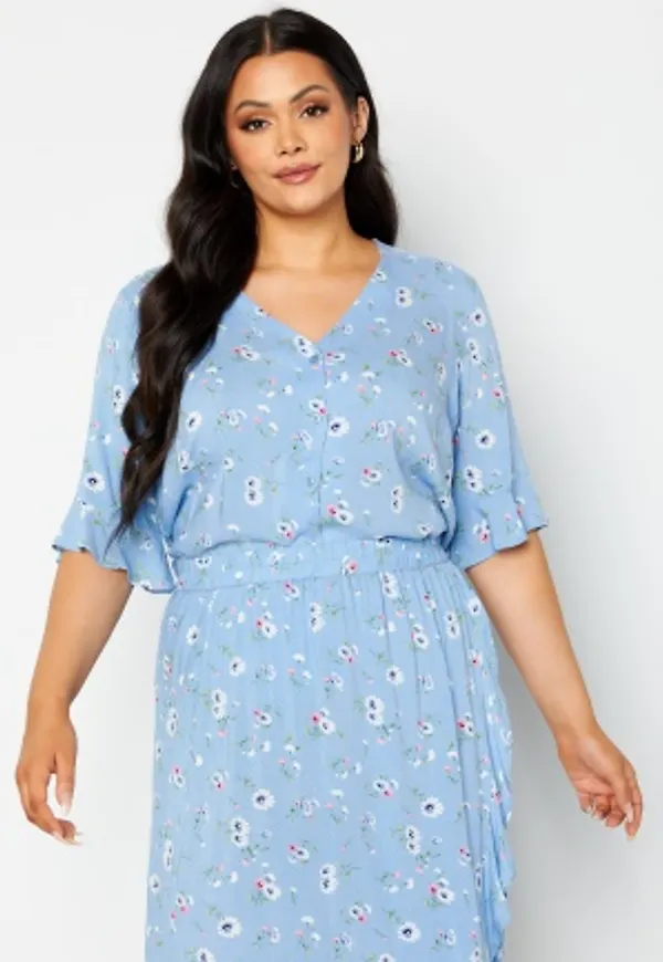 Happy Holly Tamia blouse Light blue / Patterned 32/34