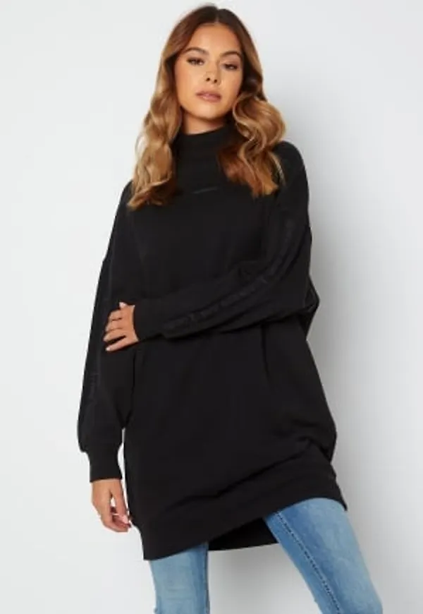 Calvin Klein Jeans Logo Trim Mock Neck Dress BEH Ck Black S
