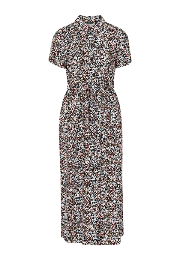 Vero Moda - Skjortklänning vmEasy S/S Long Shirt Wvn - Svart