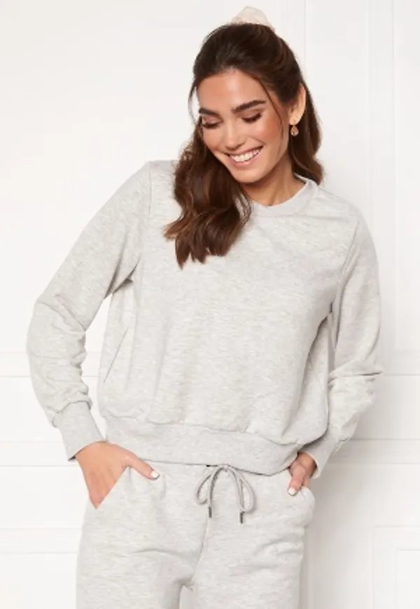 Noisy May Lupa L/S Logo Sweat Ligth Grey Melange XS