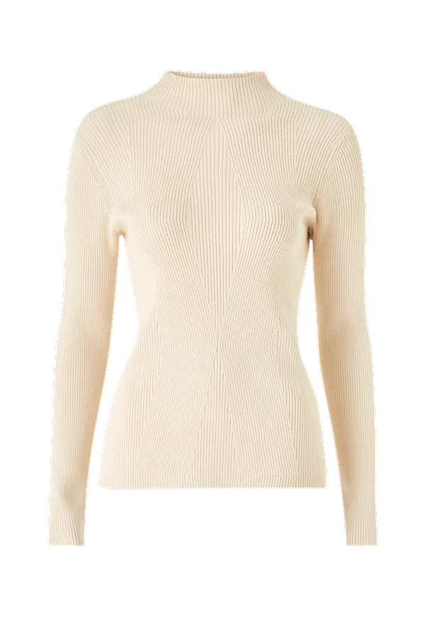 Vila - Tröja viWenda Detail Rib L/S Knit Top - Natur