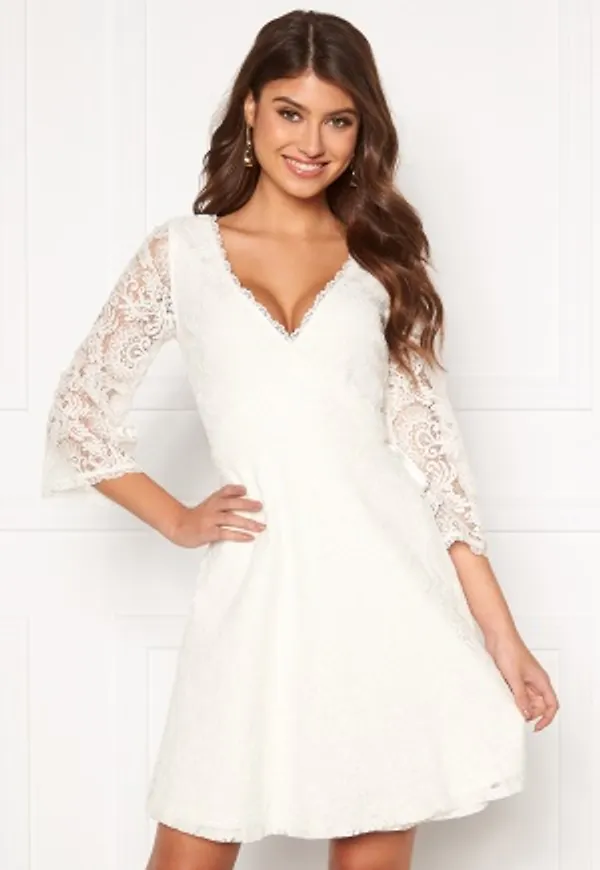 Chiara Forthi Heaven wrap lace dress White 40