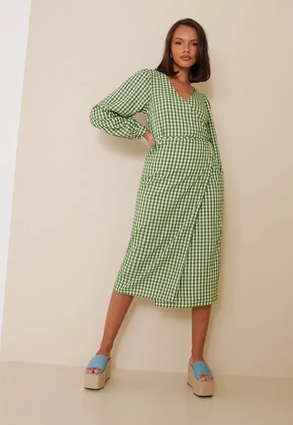 Object Collectors Item Objbodil Nette L/S Wrap Dress 119 D Midiklänningar