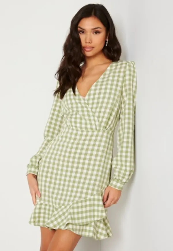 VERO MODA Karma LS Short Dress Snow White Check XS