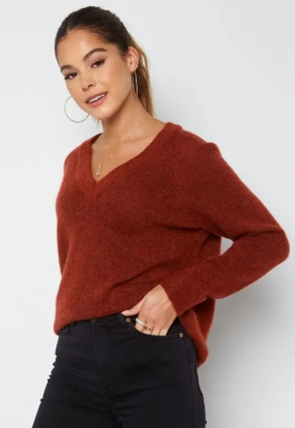 SELECTED FEMME Lulu LS Knit V-Neck Chili Oil S