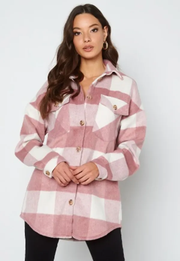 Rut & Circle Carla Check Jacket Pink/White Check S