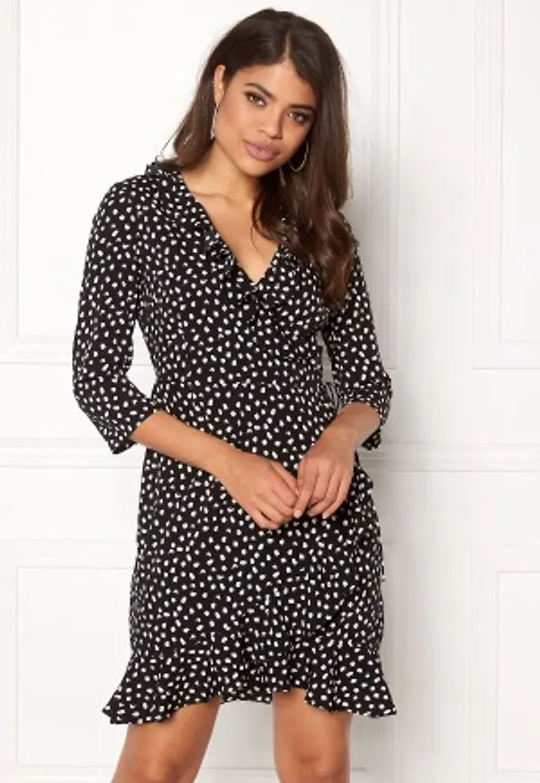 VERO MODA Henna 2/4 Wrap Dress Black XS
