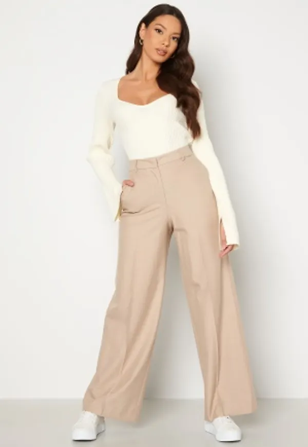 SELECTED FEMME Eliana HW Wide Pant Nomad Detail: MELANG 42