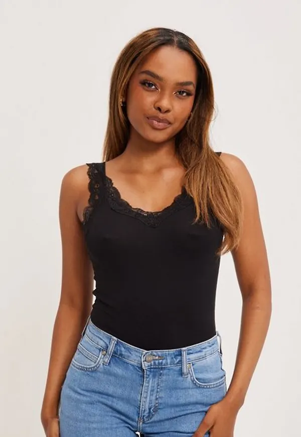 Pieces Pcbarbera Lace Top Noos Tröjor Black