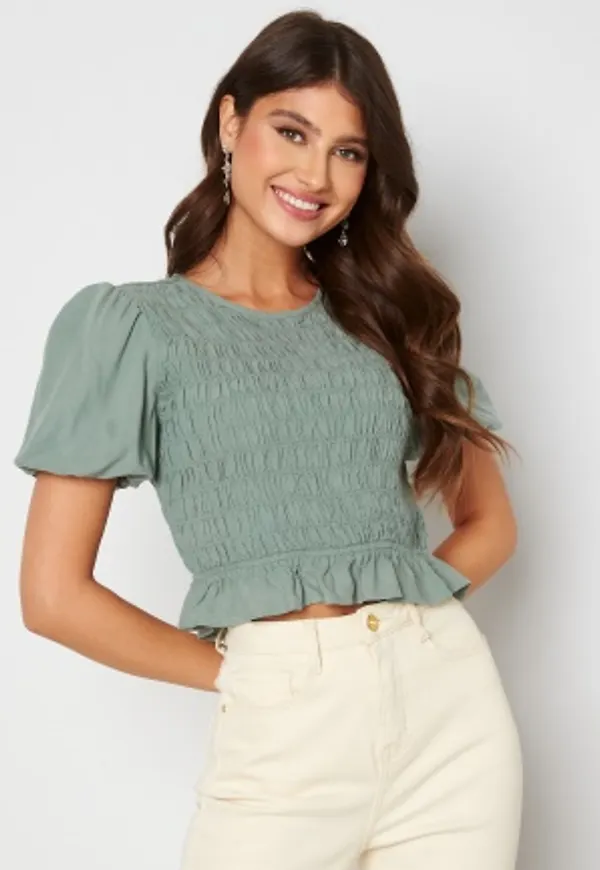 BUBBLEROOM Salena blouse Dusty green 36