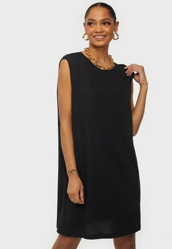 Noisy May Nmmayden S/L Short Dress Bg Noos Loose fit dresses Black