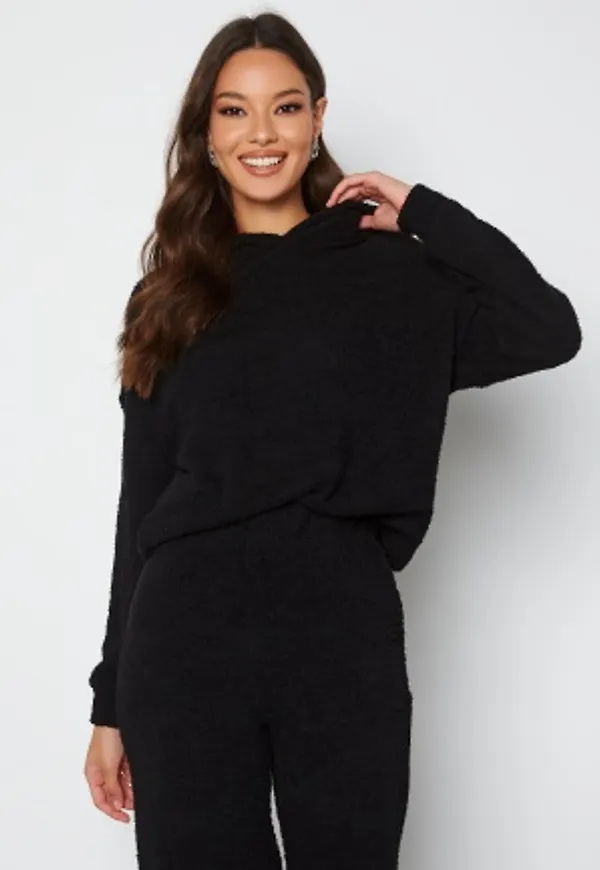 ONLY Fluffy L/S Hood Top Black XS