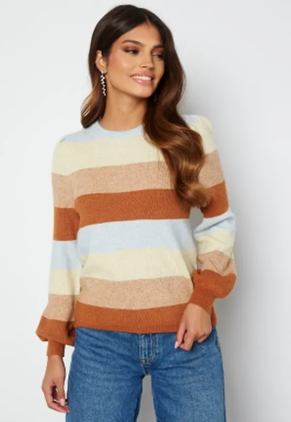 ONLY Katia L/S Stripe Pullover Pearl Blue Stripe Me M