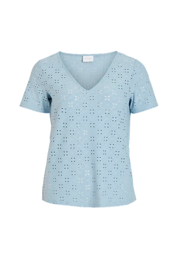Vila - Topp viTressy Detail V-neck S/S Top - Blå