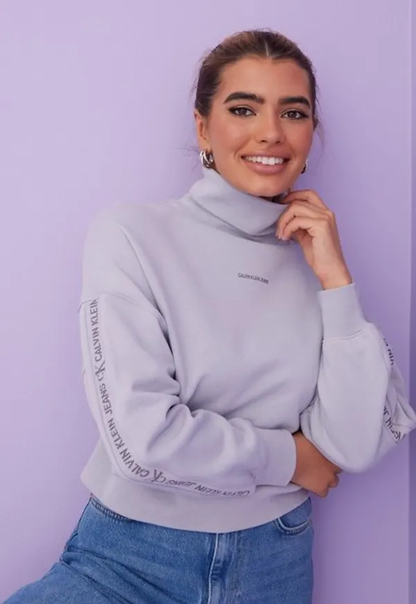 Calvin Klein Jeans Logo Trim Roll Neck Sweatshirts