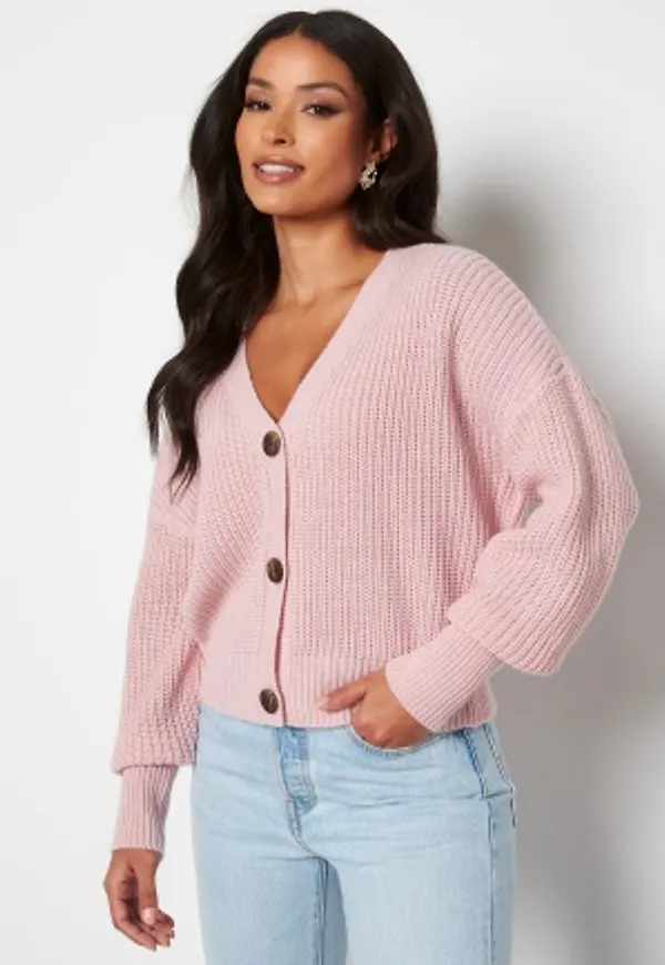 VERO MODA Lea LS V-Neck Cuff Cardigan Parfait Pink L