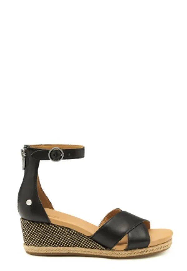 UGG Eugenia Wedge BLACK LEATHER 36