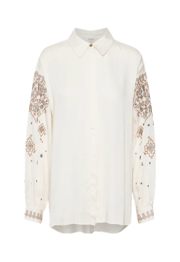 Cream - Skjorta crTrilla Embroidery Shirt - Vit