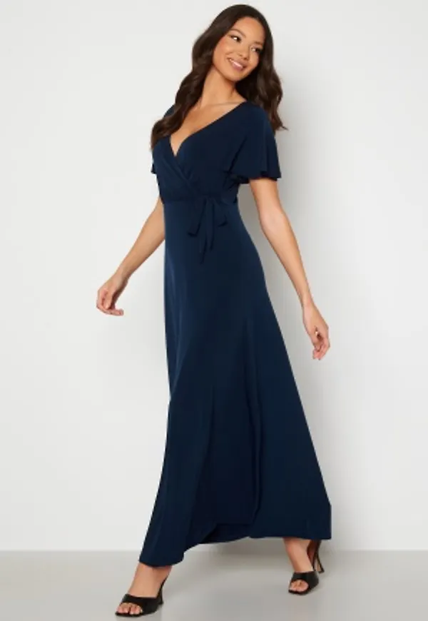 VILA Vallea Tie S/S Ankle Dress Navy Blazer L