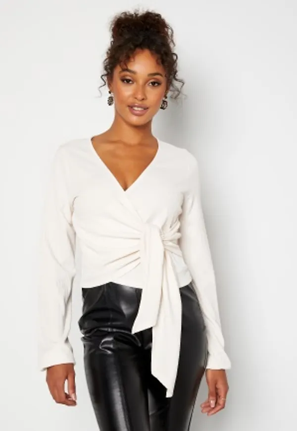 BUBBLEROOM Leighton wrap top Offwhite L