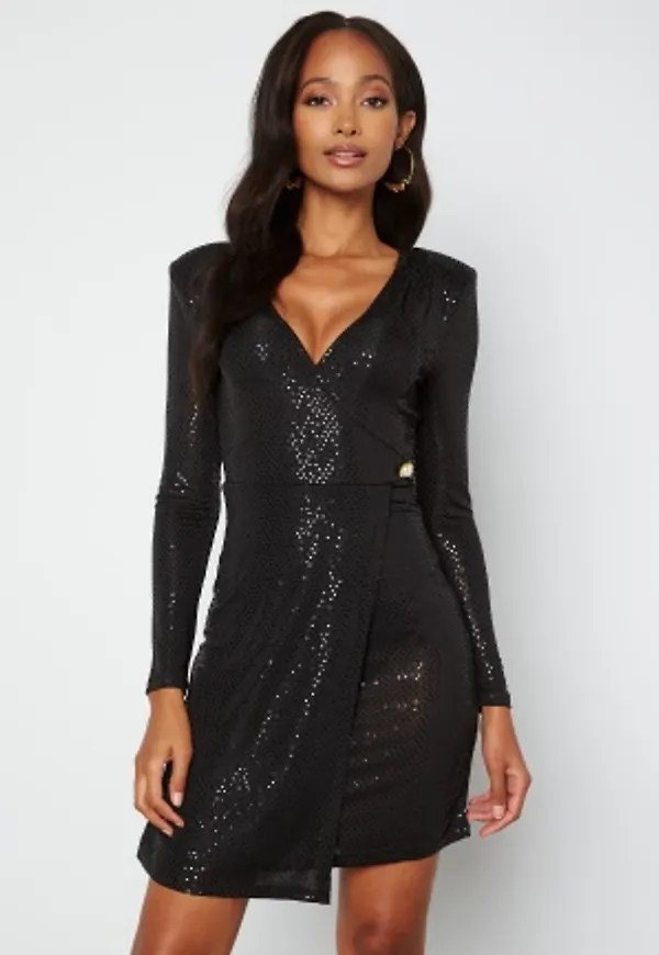 Chiara Forthi Ciana Glitter Dress Black XS