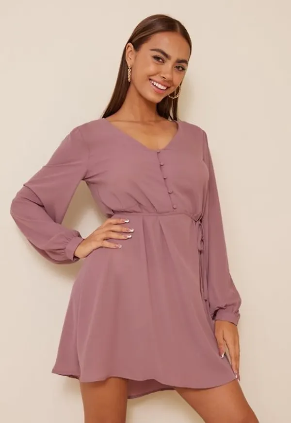 Jacqueline de Yong Jdyhermine L/S Short Button Dress W Långärmade klänningar Nostalgia Rose
