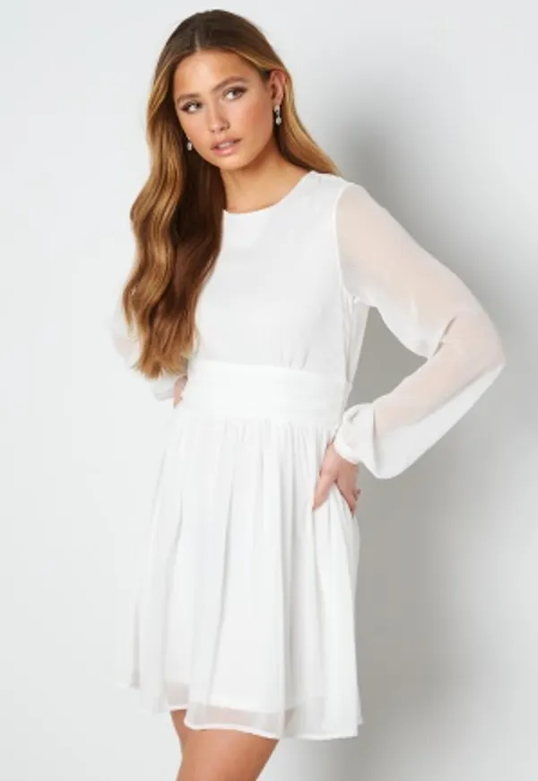 Bubbleroom Occasion Dahlia Round Neck Dress White 38