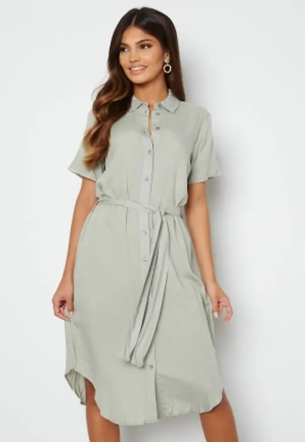 Pieces Voluma SS Shirt Dress Desert Sage S