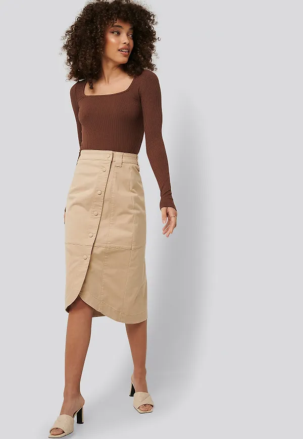 Josefin Ekström for NA-KD Omlottkjol - Beige