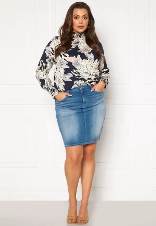 Only Carmakoma Lalola Life Skirt Medium Blue Denim 52
