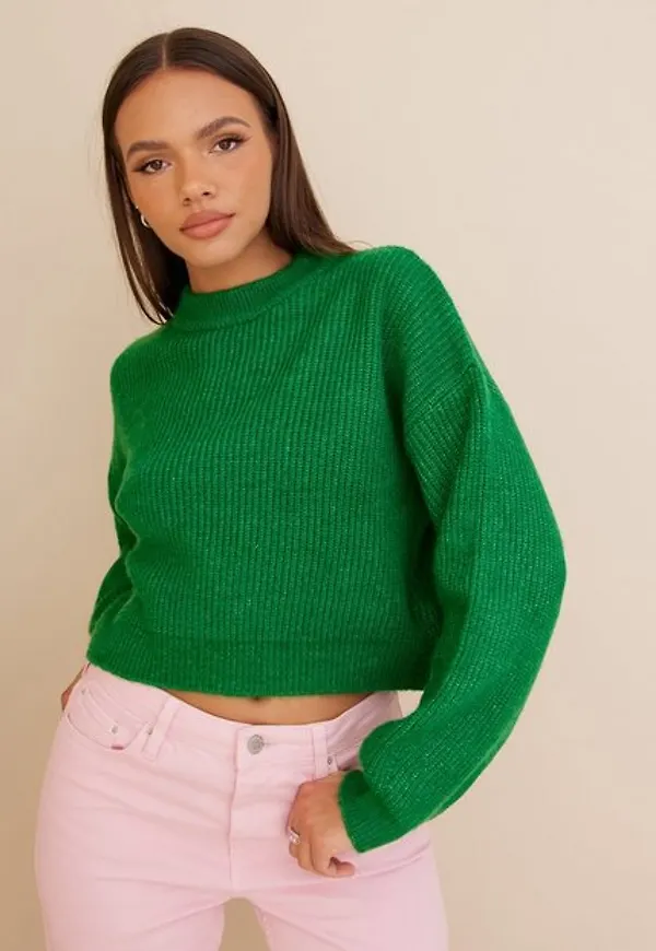 NLY Trend Soft Knit Sweater Stickade tröjor Grön